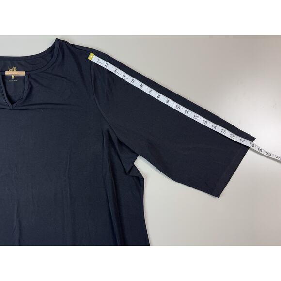 Belle by Kim Gravel Womens Hi-Low Tunic 2X Black Keyhole Trim Classic Statement - Picture 8 of 14